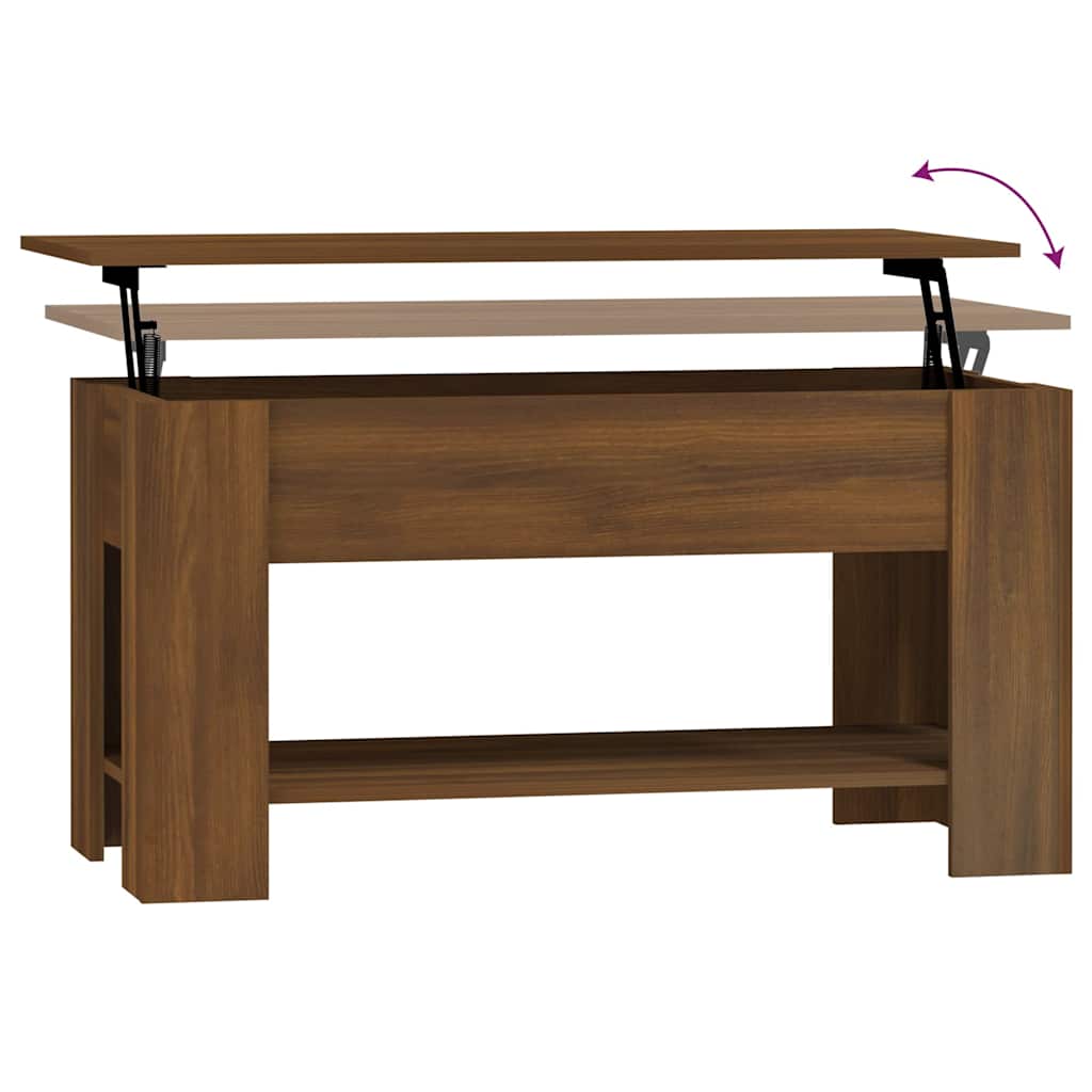 vidaXL Stolik kawowy, brązowy dąb 101x49x52 cm materiał drewnopochodny