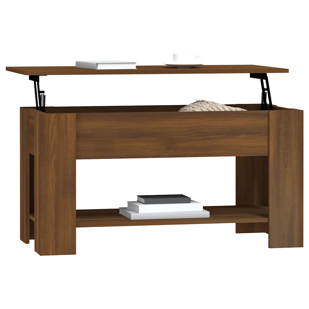vidaXL Stolik kawowy, brązowy dąb 101x49x52 cm materiał drewnopochodny