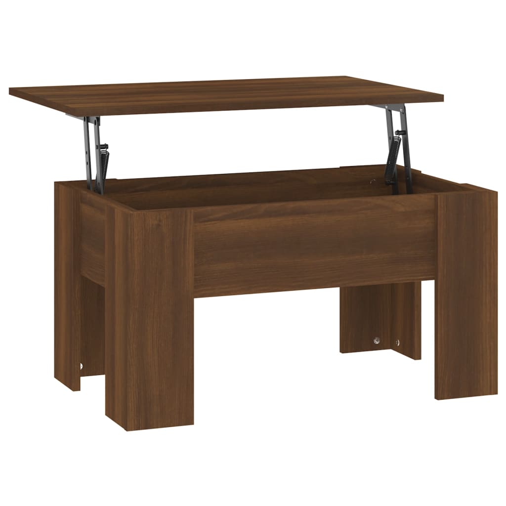 vidaXL Stolik kawowy, brązowy dąb, 79x49x41, materiał drewnopochodny