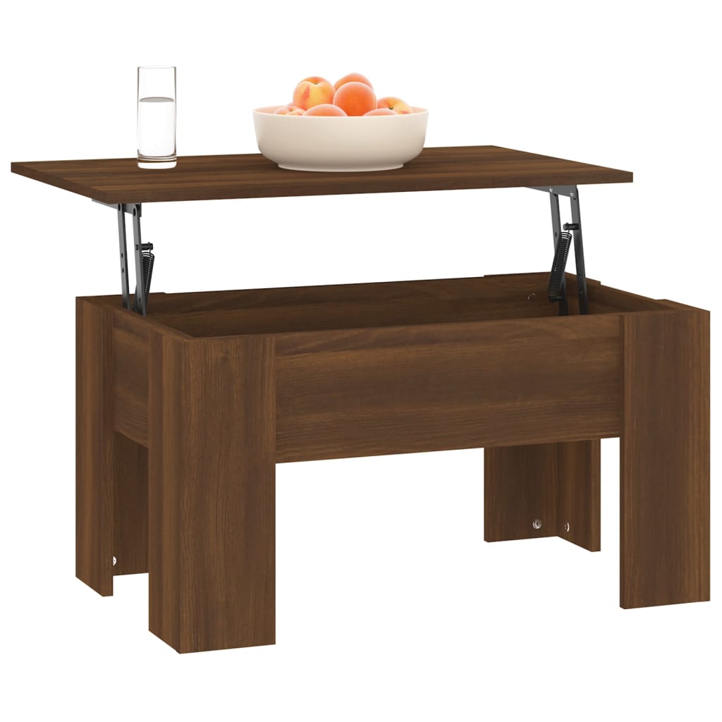 vidaXL Stolik kawowy, brązowy dąb, 79x49x41, materiał drewnopochodny