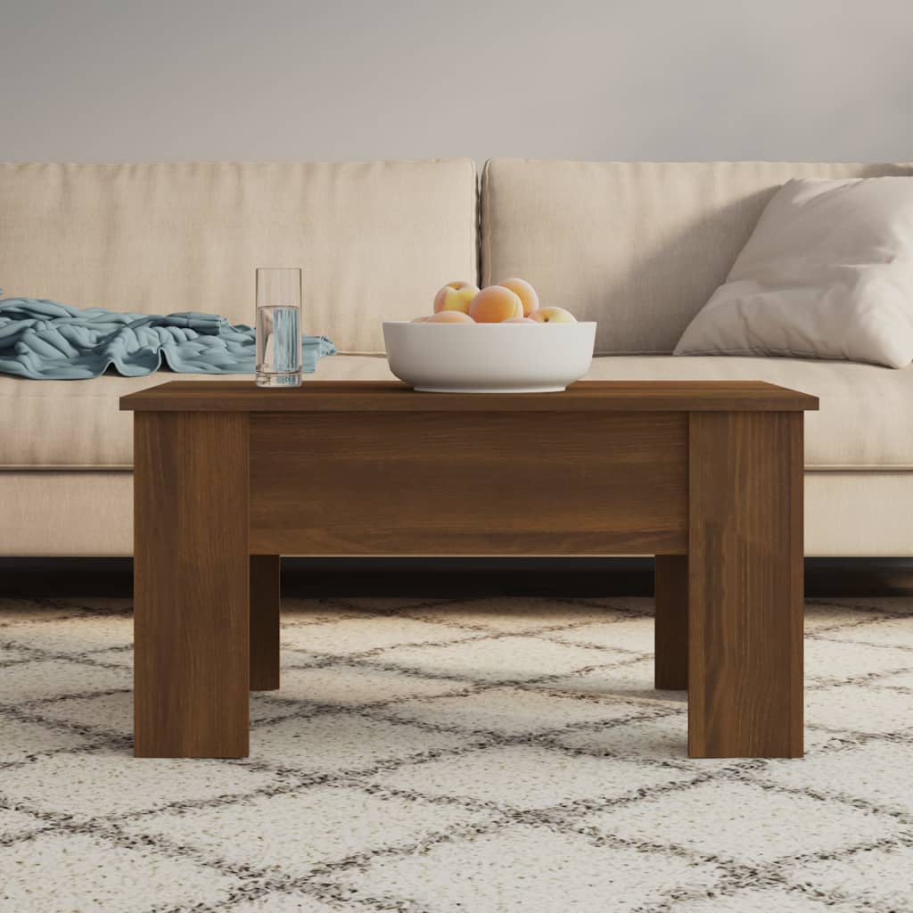 vidaXL Stolik kawowy, brązowy dąb, 79x49x41, materiał drewnopochodny