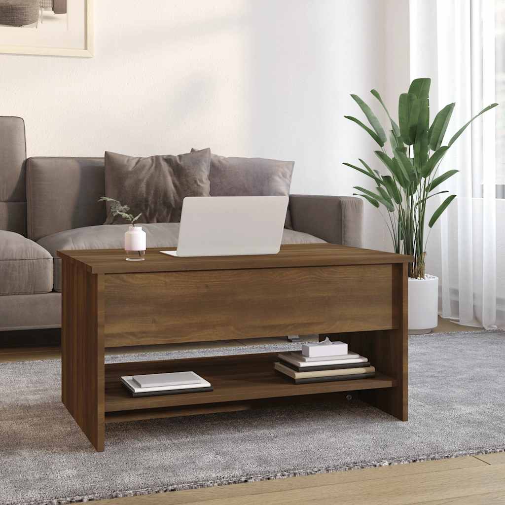 vidaXL Stolik kawowy, brązowy dąb, 80x50x40cm, materiał drewnopochodny