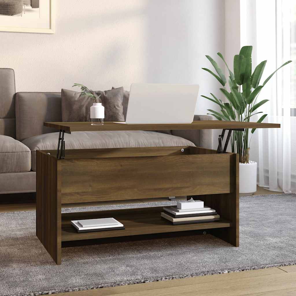vidaXL Stolik kawowy, brązowy dąb, 80x50x40cm, materiał drewnopochodny