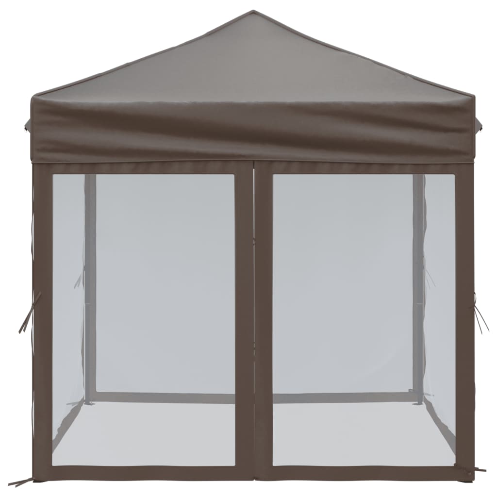 vidaXL Składany namiot imprezowy ze ściankami, taupe, 2x2 m