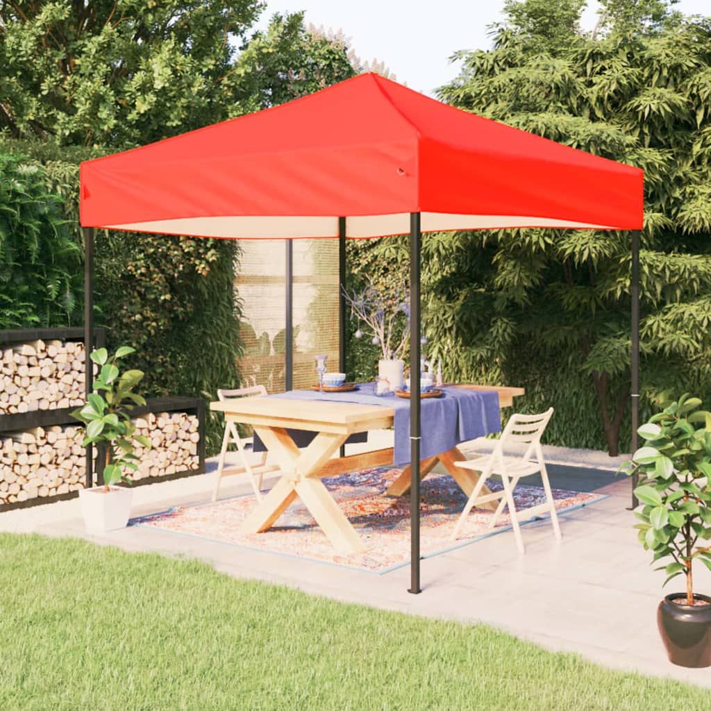 vidaXL Składany namiot imprezowy, czerwony, 3x3 m