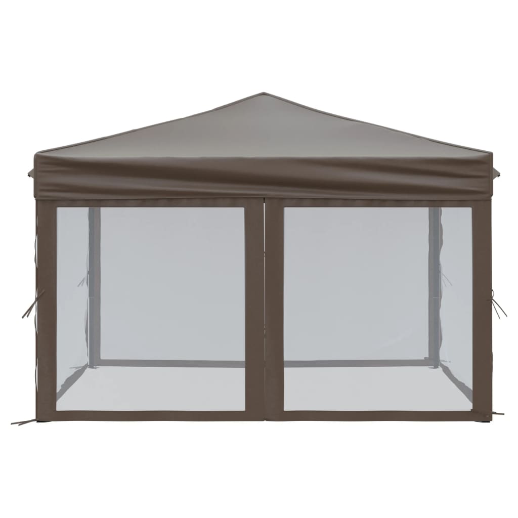 vidaXL Składany namiot imprezowy ze ściankami, taupe, 3x3 m