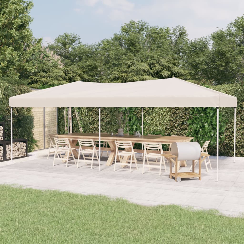 vidaXL Składany namiot imprezowy, kremowy, 3x6 m