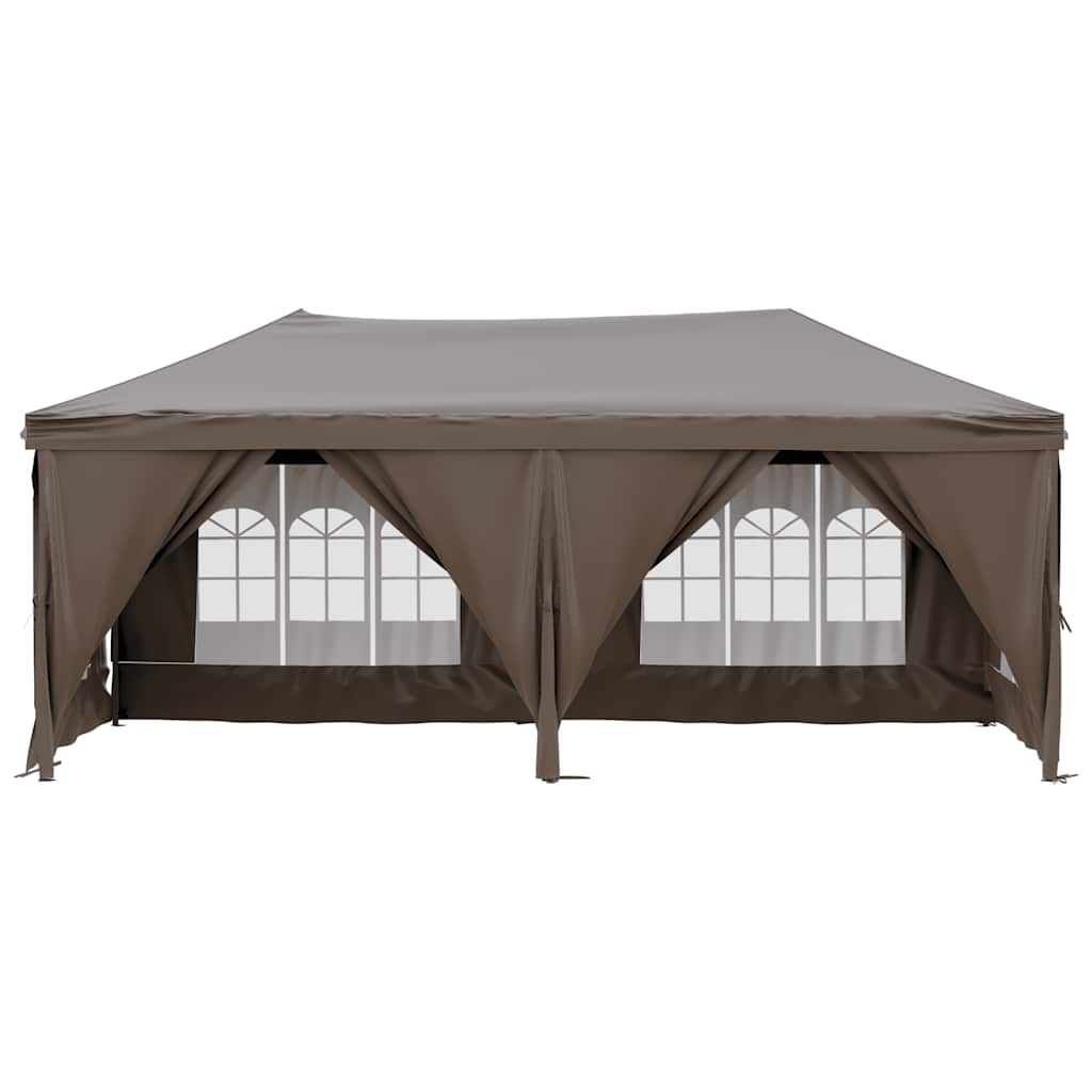 vidaXL Składany namiot imprezowy ze ściankami, kolor taupe, 3x6 m