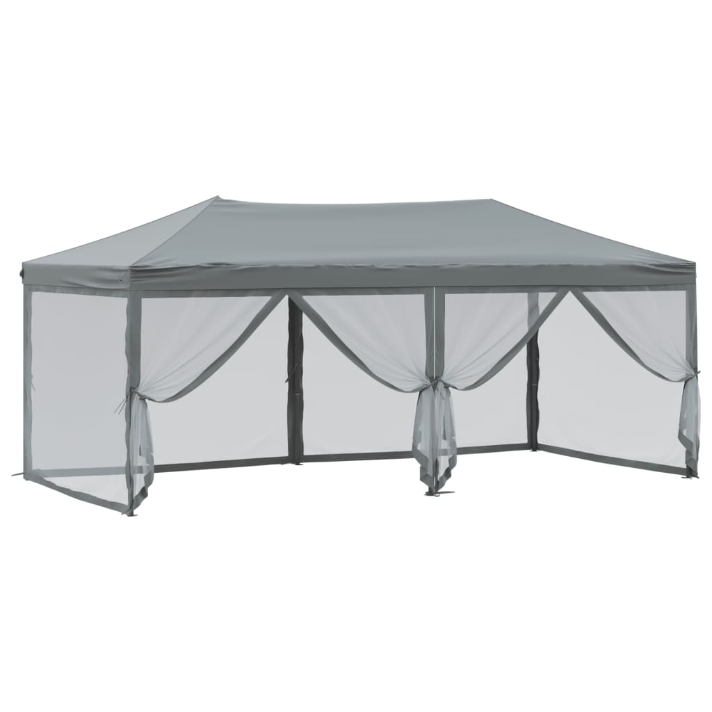 vidaXL Składany namiot imprezowy ze ściankami, antracytowy, 3x6 m
