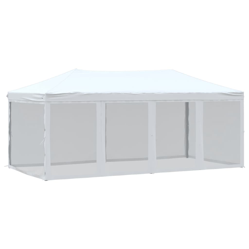 vidaXL Składany namiot imprezowy ze ściankami, biały, 3x6 m