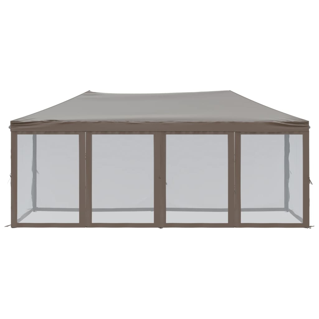 vidaXL Składany namiot imprezowy ze ściankami, kolor taupe, 3x6 m