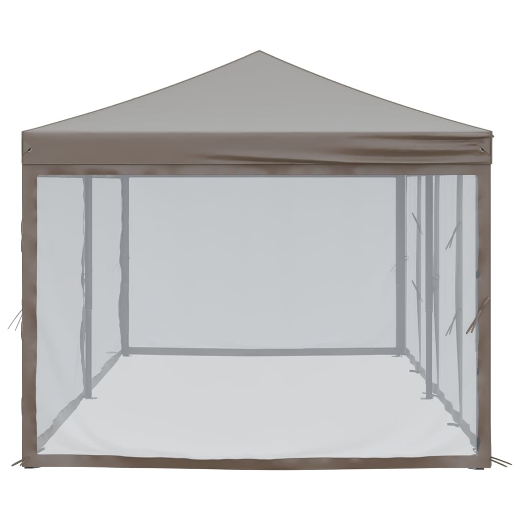 vidaXL Składany namiot imprezowy ze ściankami, kolor taupe, 3x6 m
