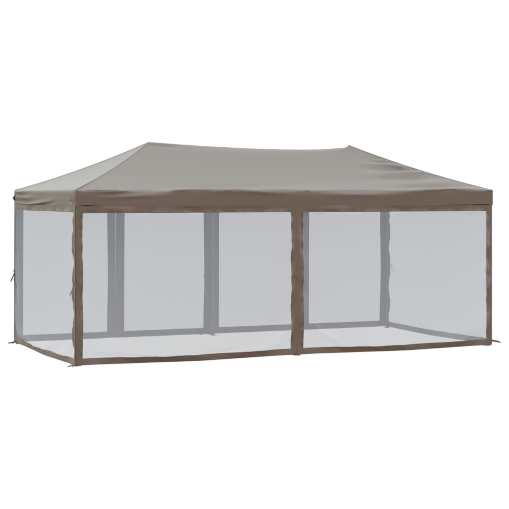 vidaXL Składany namiot imprezowy ze ściankami, kolor taupe, 3x6 m