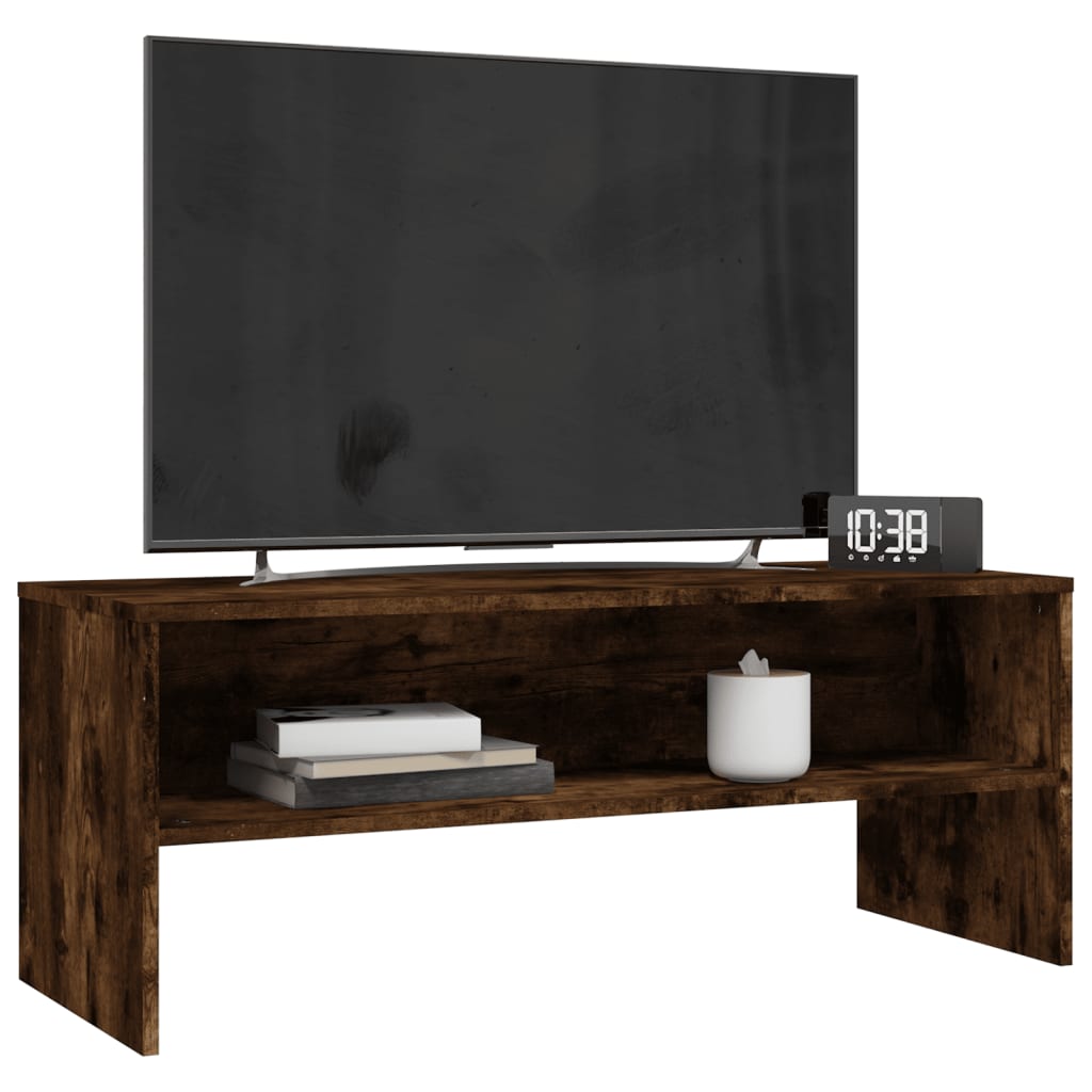 vidaXL Szafka pod telewizor, przydymiony dąb, 100x40x40 cm
