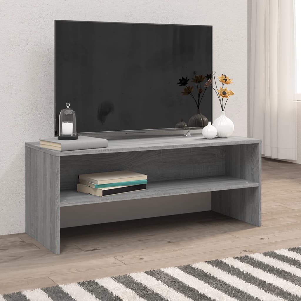 vidaXL Szafka pod telewizor, szary dąb sonoma, 100x40x40 cm