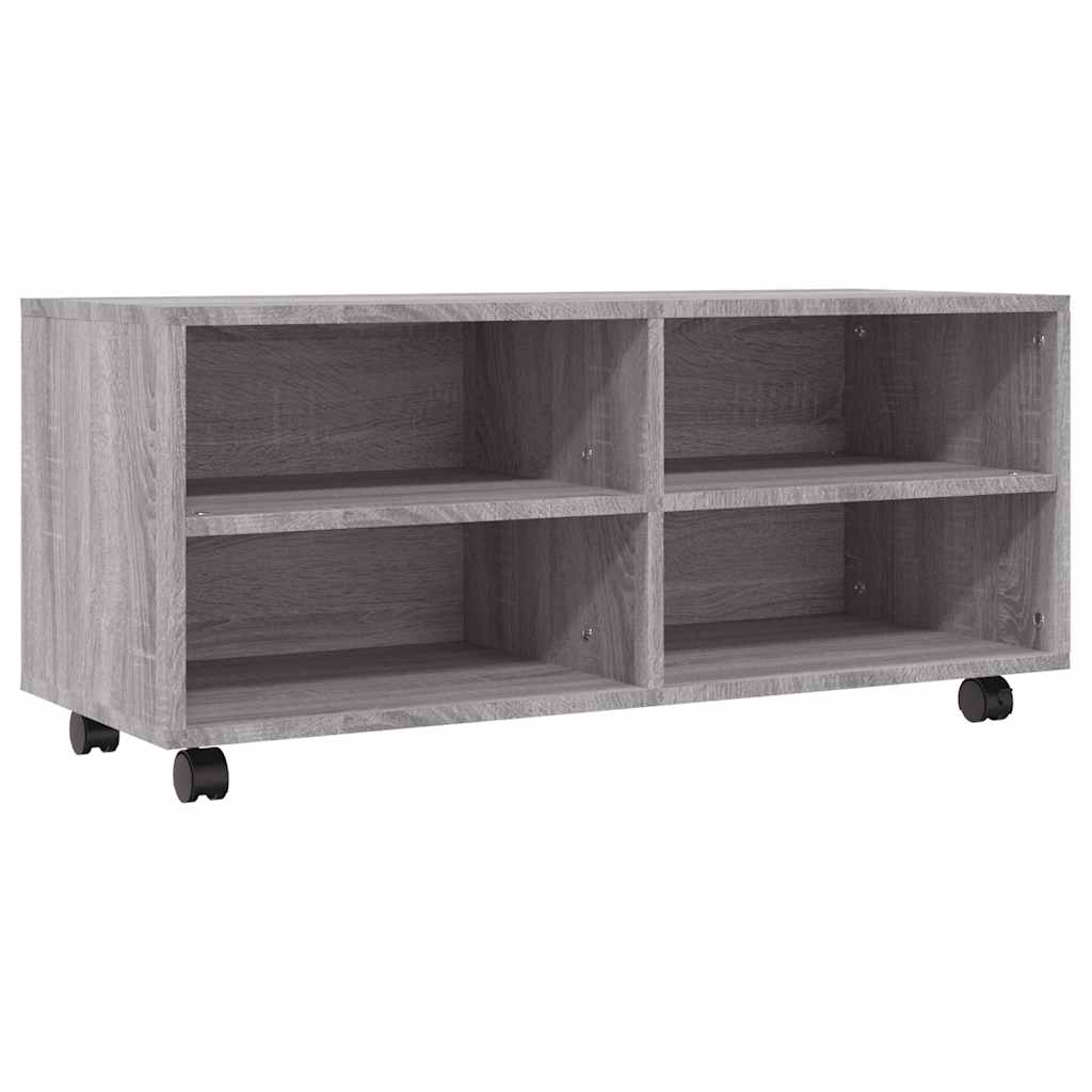 vidaXL Szafka pod TV, na kółkach, szary dąb sonoma, 90x35x35 cm