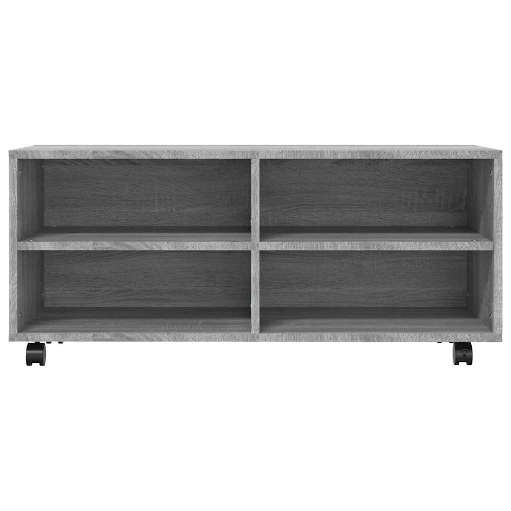 vidaXL Szafka pod TV, na kółkach, szary dąb sonoma, 90x35x35 cm