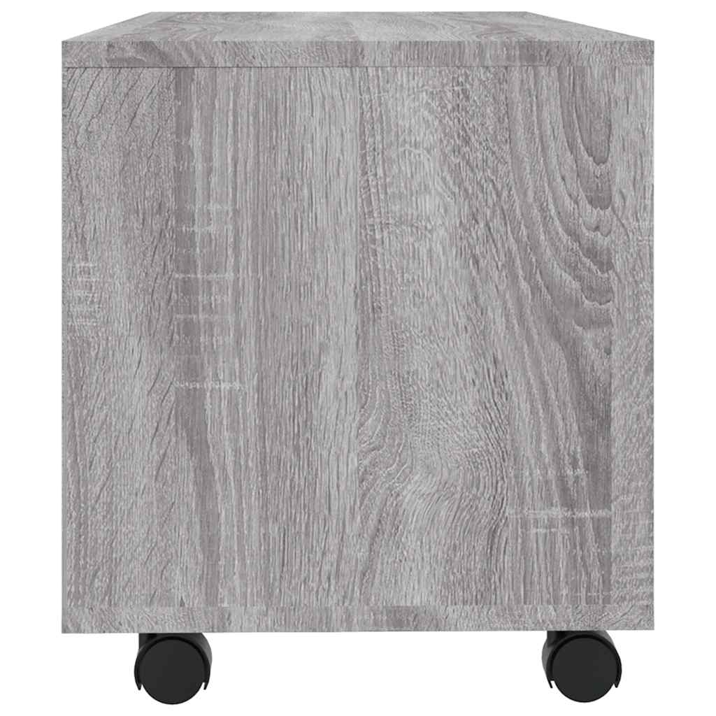 vidaXL Szafka pod TV, na kółkach, szary dąb sonoma, 90x35x35 cm