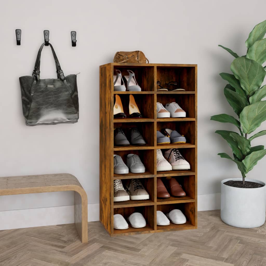 vidaXL Szafka na buty, przydymiony dąb, 54x34x100,5 cm