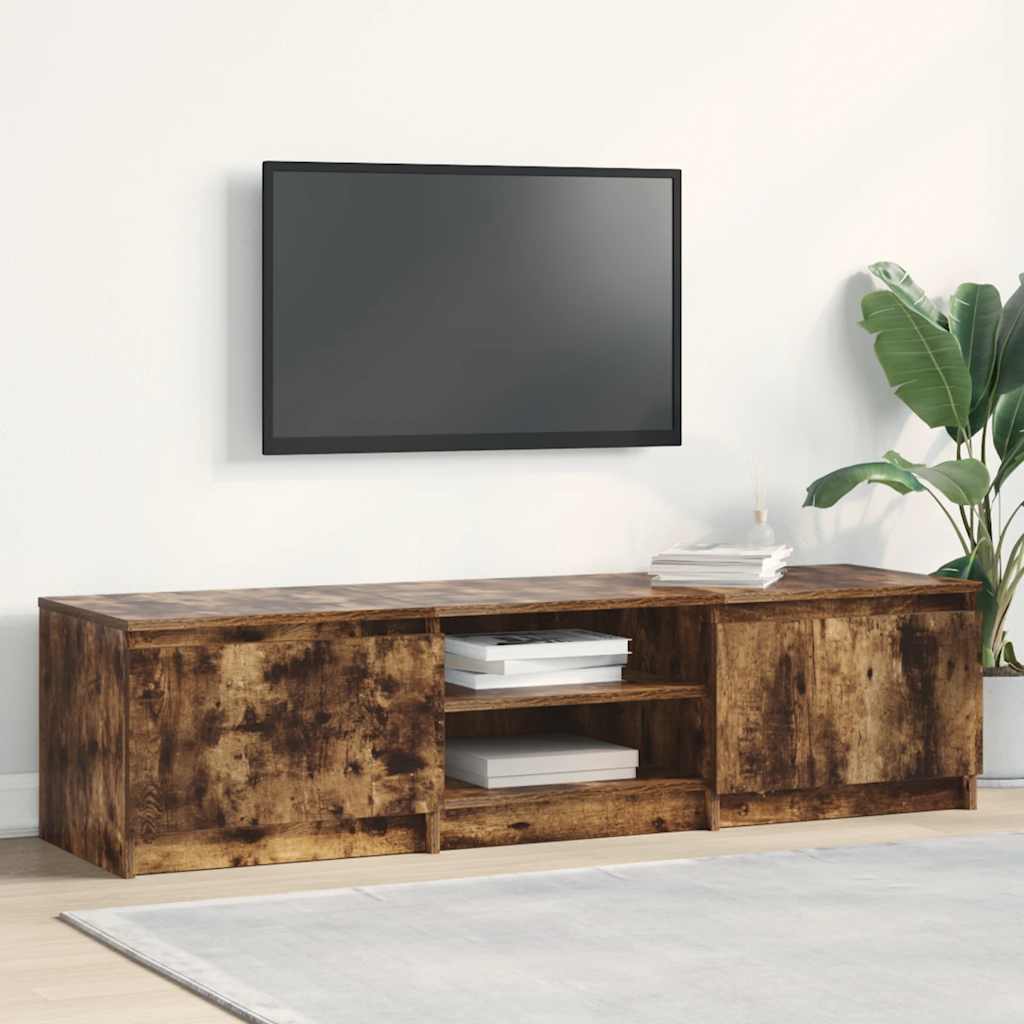 vidaXL Szafka pod TV, przydymiony dąb, 140x40x35,5 cm