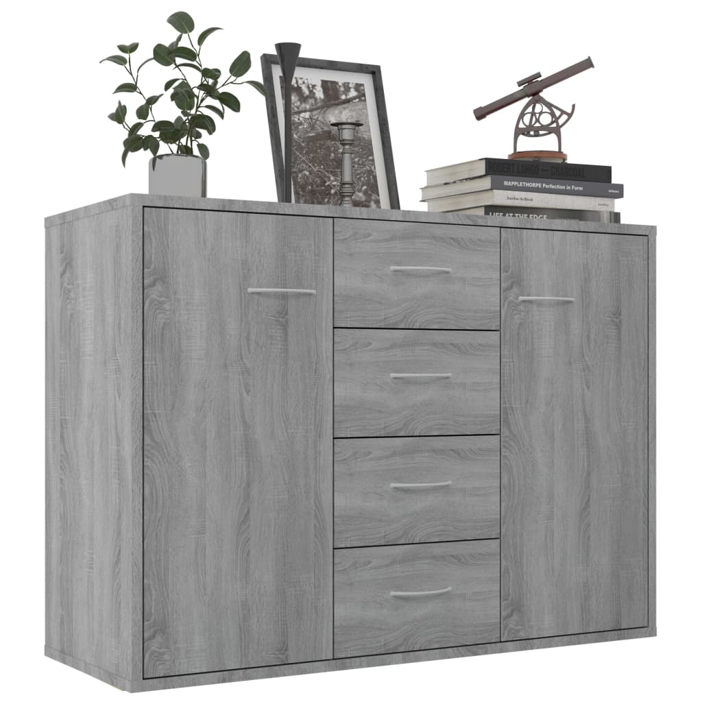 vidaXL Komoda, szary dąb sonoma, 88x30x65 cm, materiał drewnopochodny