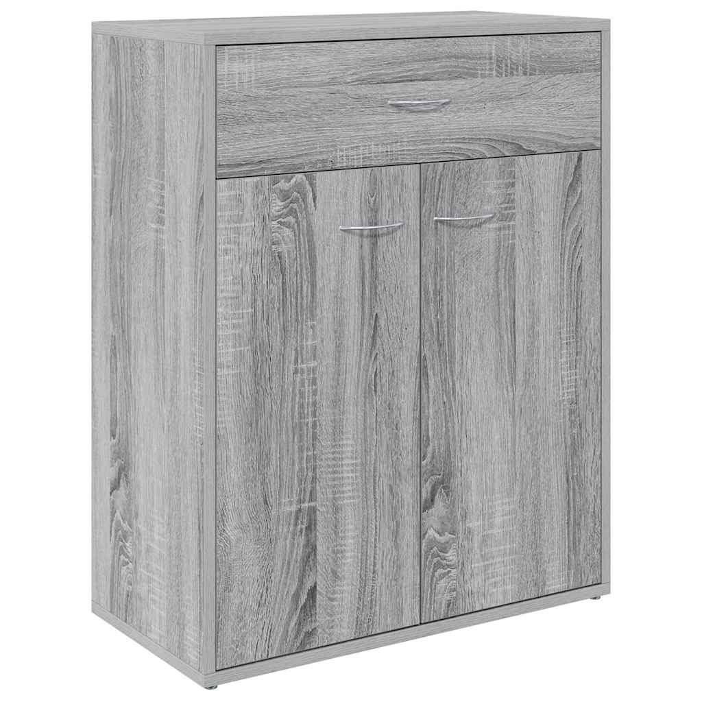 vidaXL Szafka, szary dąb sonoma, 60x30x75 cm, materiał drewnopochodny