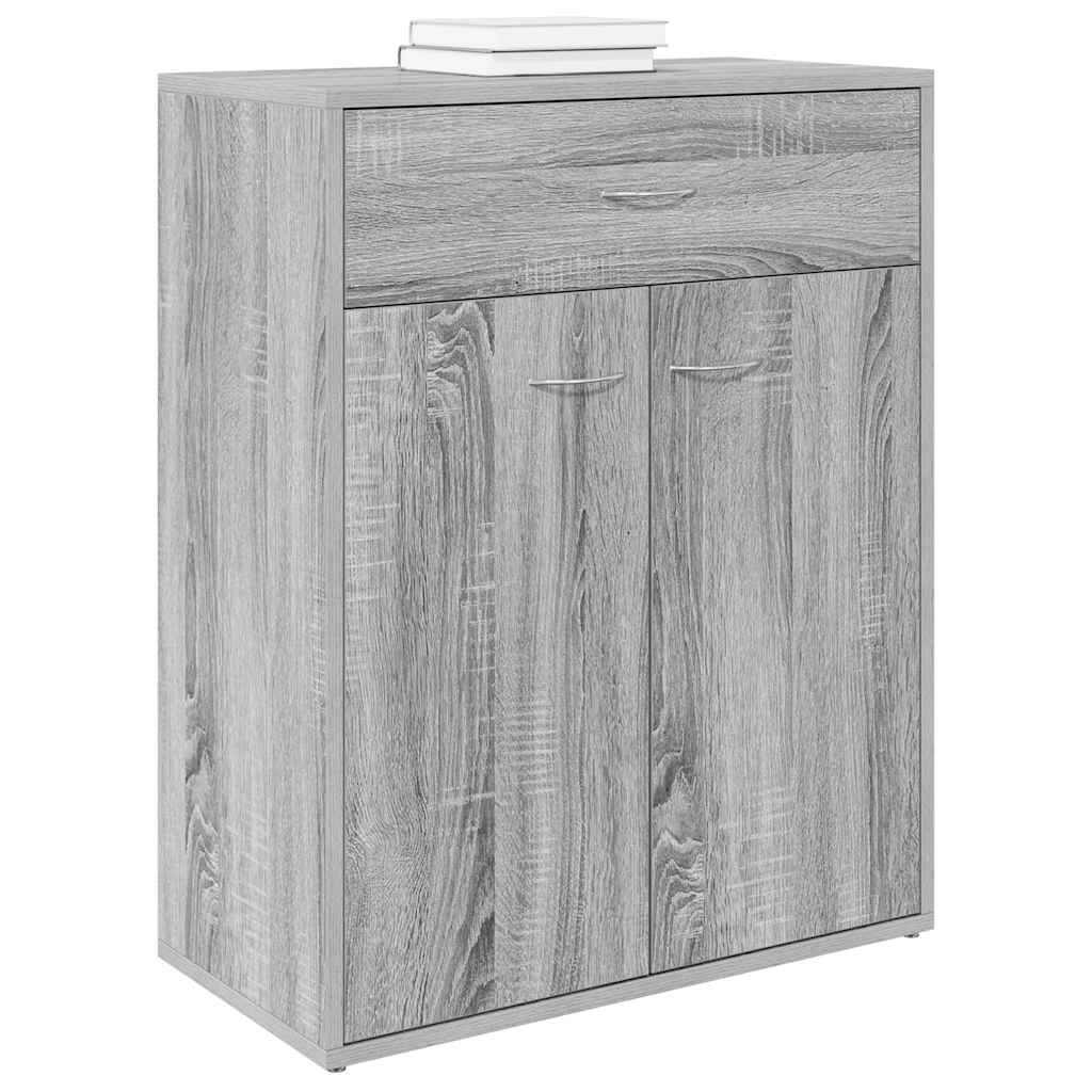 vidaXL Szafka, szary dąb sonoma, 60x30x75 cm, materiał drewnopochodny