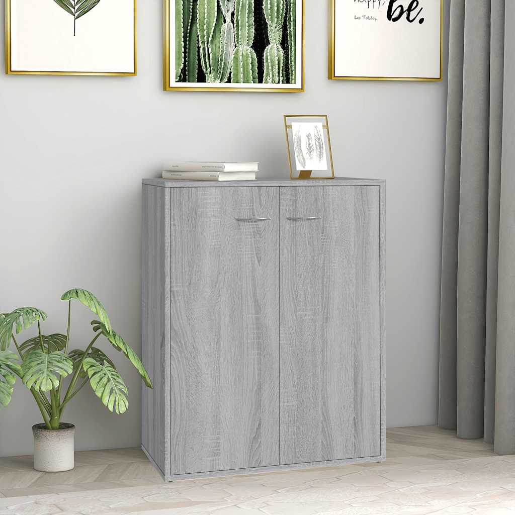 vidaXL Szafka, szary dąb sonoma, 60x30x75 cm, materiał drewnopochodny
