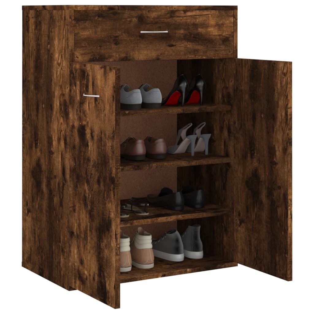 vidaXL Szafka na buty, przydymiony dąb, 60x35x84 cm