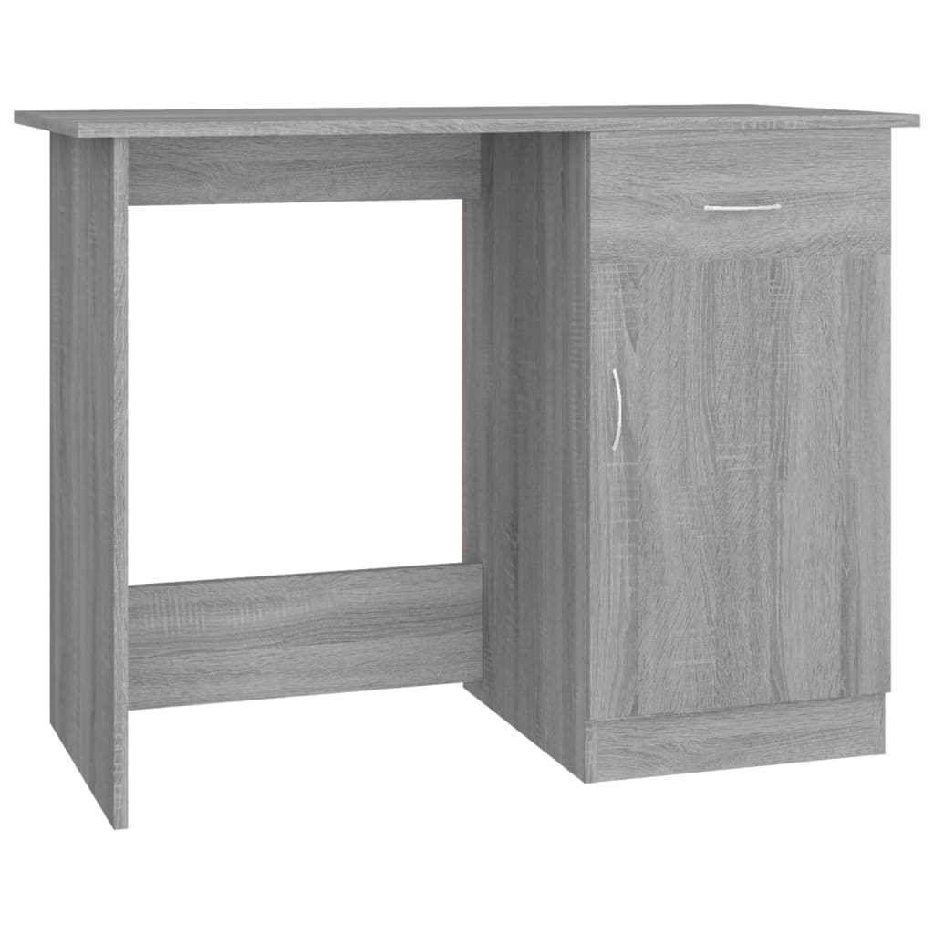 vidaXL Biurko, szary dąb sonoma, 100x50x76 cm, materiał drewnopochodny