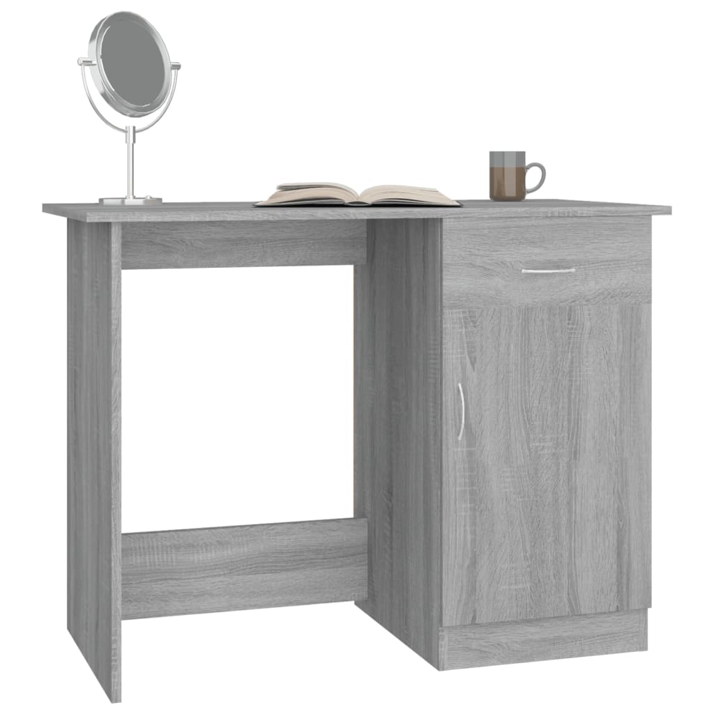 vidaXL Biurko, szary dąb sonoma, 100x50x76 cm, materiał drewnopochodny