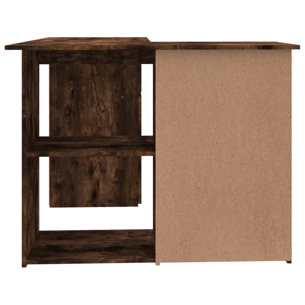vidaXL Biurko narożne, przydymiony dąb, 145x100x76 cm