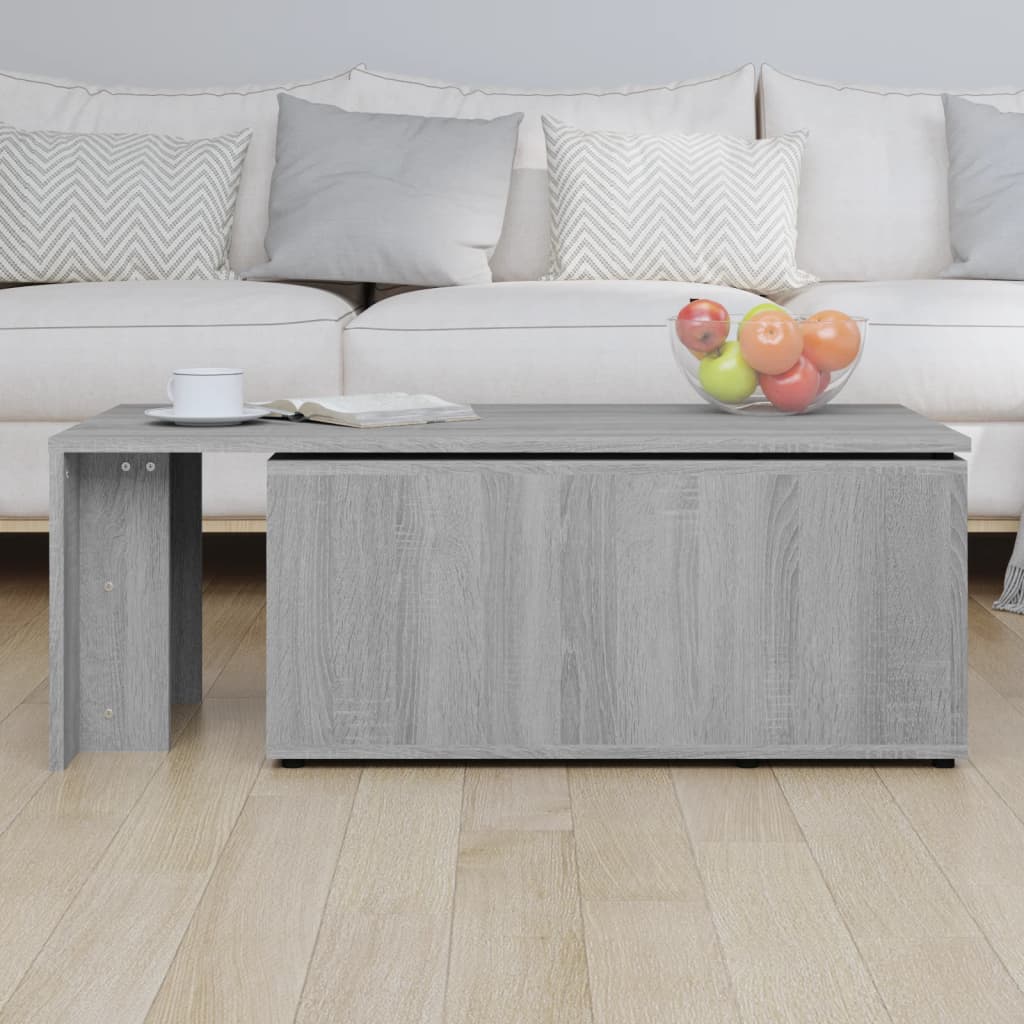 vidaXL Stolik kawowy, szary dąb sonoma, 150x50x35 cm