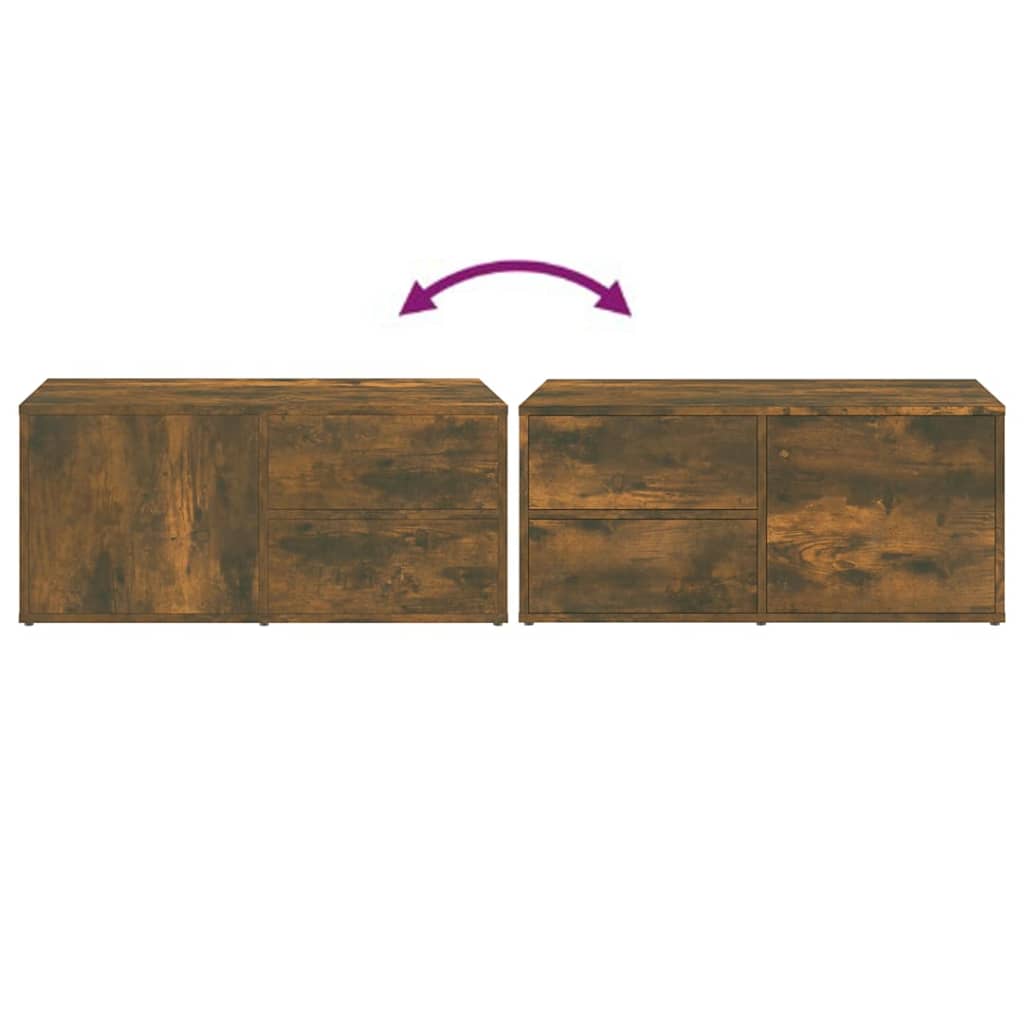 vidaXL Szafka pod telewizor, przydymiony dąb, 80x34x36 cm