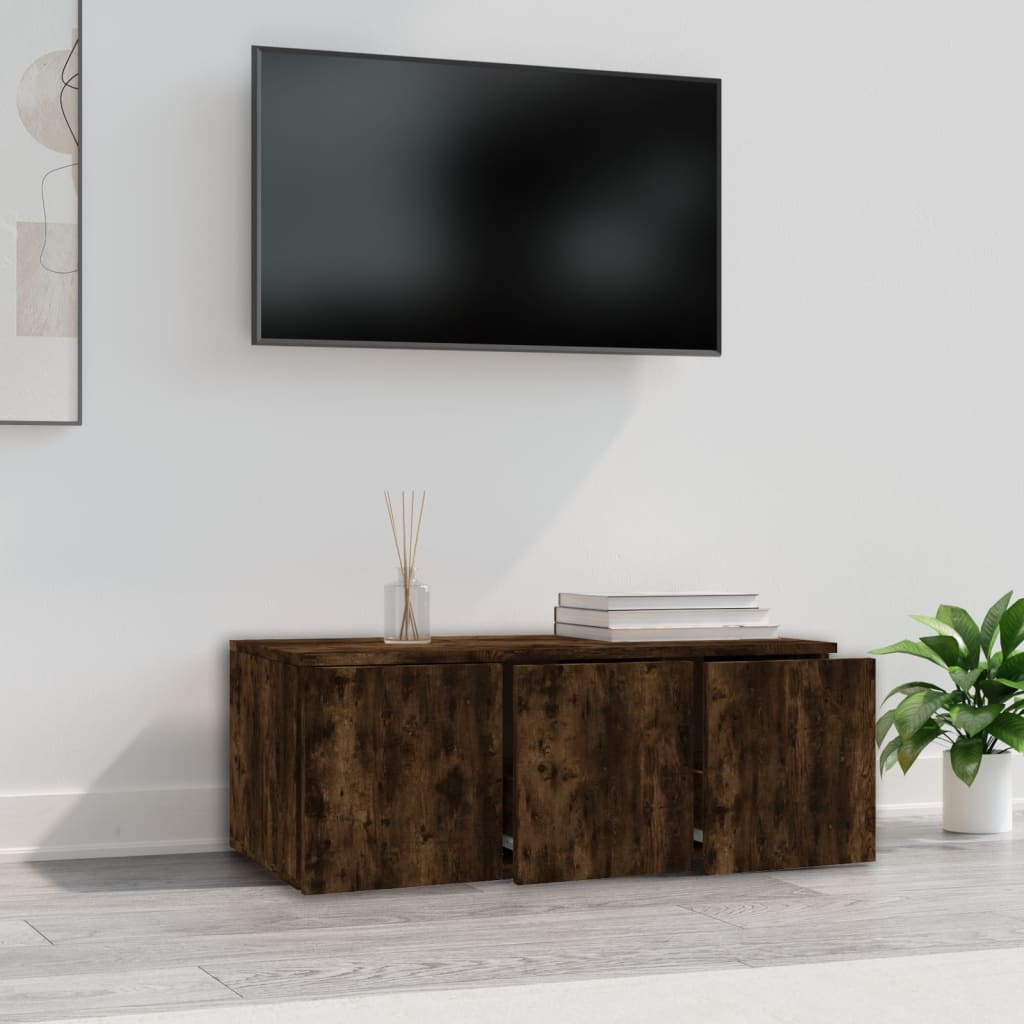 vidaXL Szafka pod telewizor, przydymiony dąb, 80x34x30 cm
