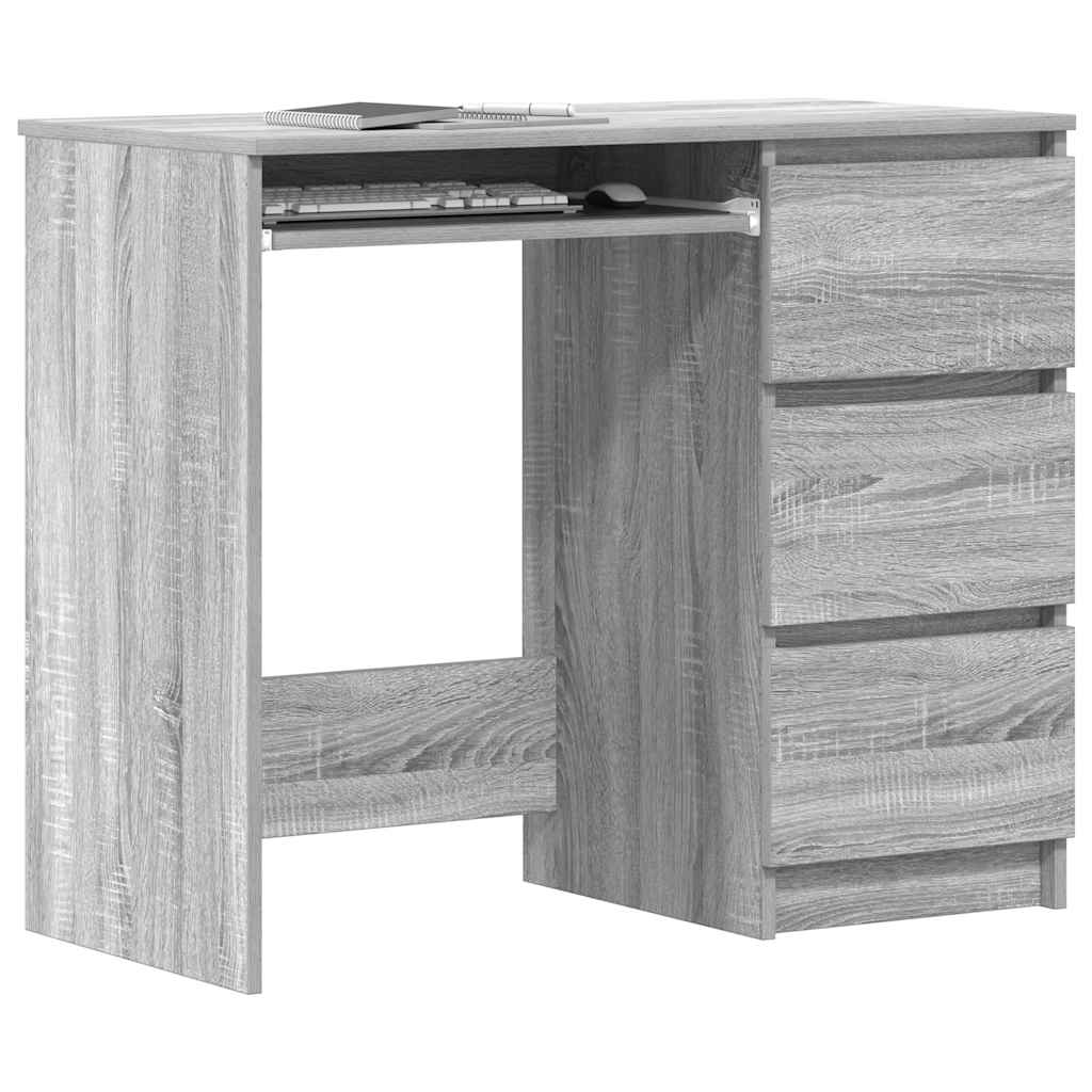 vidaXL Biurko, szary dąb sonoma, 90x45x76 cm, materiał drewnopochodny