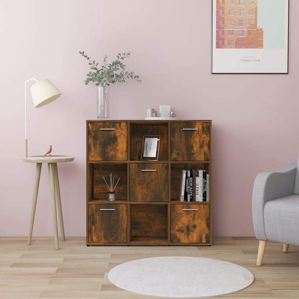 vidaXL Regał na książki, przydymiony dąb, 90x30x90 cm