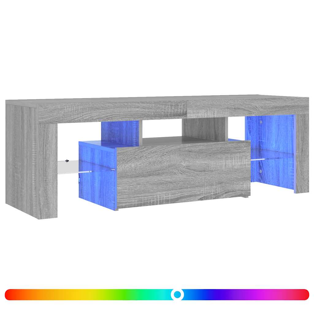 vidaXL Szafka pod TV z LED, szary dąb sonoma, 120x35x40 cm