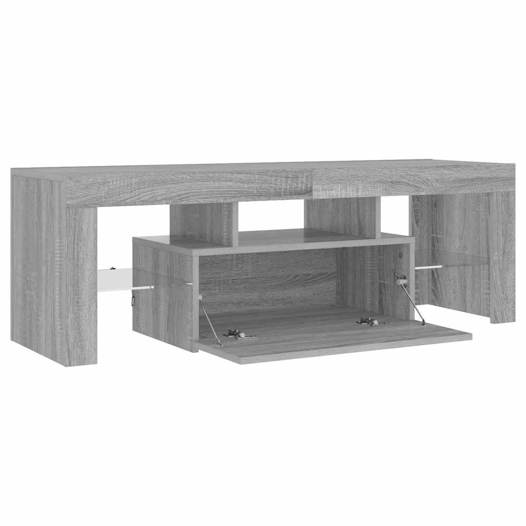 vidaXL Szafka pod TV z LED, szary dąb sonoma, 120x35x40 cm