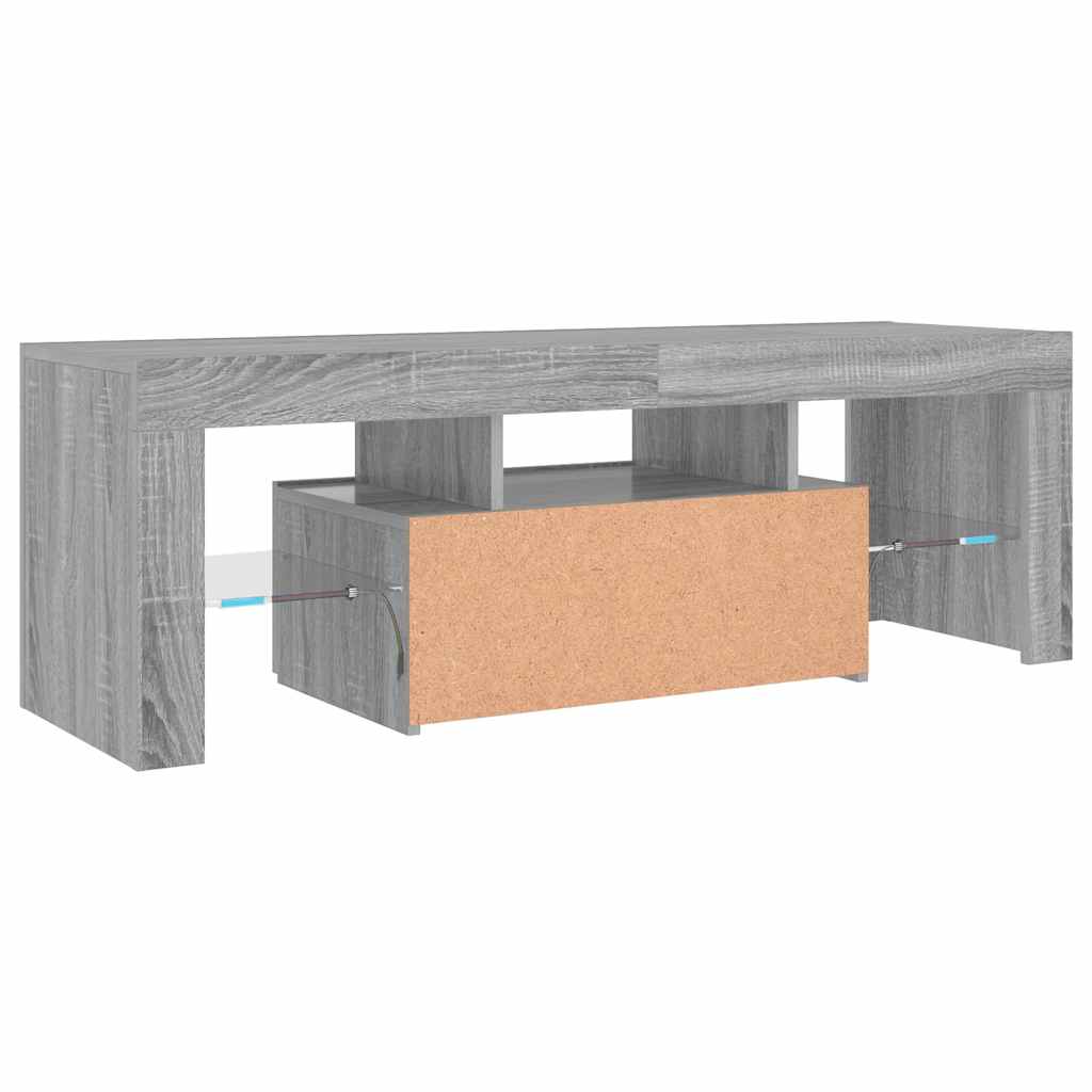 vidaXL Szafka pod TV z LED, szary dąb sonoma, 120x35x40 cm