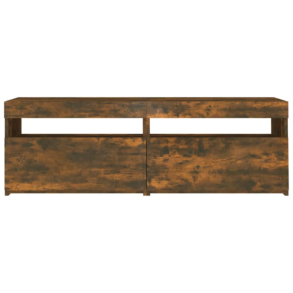 vidaXL Szafka pod TV z oświetleniem LED, przydymiony dąb, 120x35x40 cm