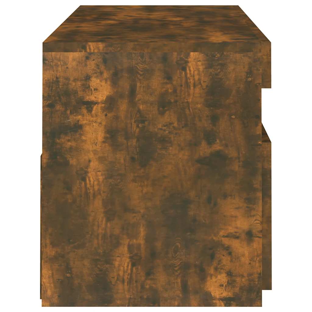 vidaXL Szafka pod TV z oświetleniem LED, przydymiony dąb, 120x35x40 cm