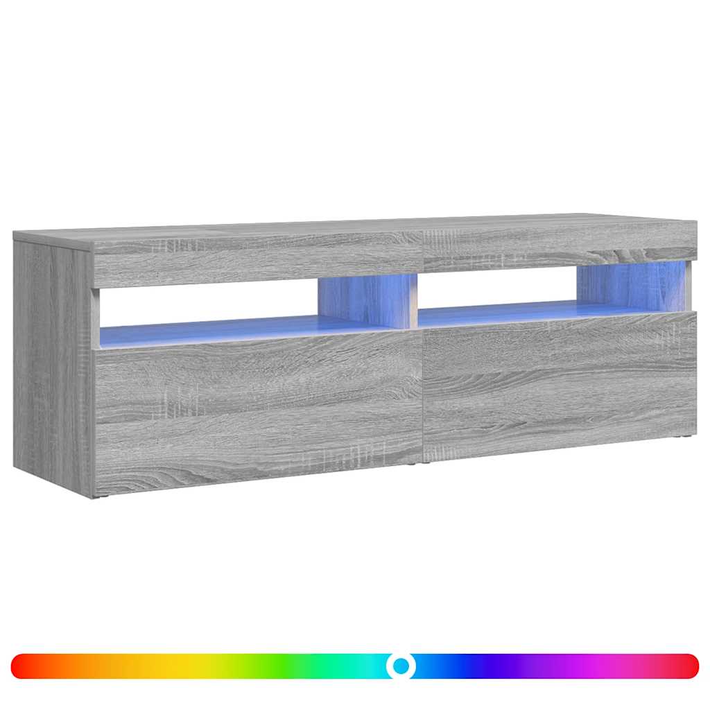 vidaXL Szafka pod TV z LED, szary dąb sonoma, 120x35x40 cm