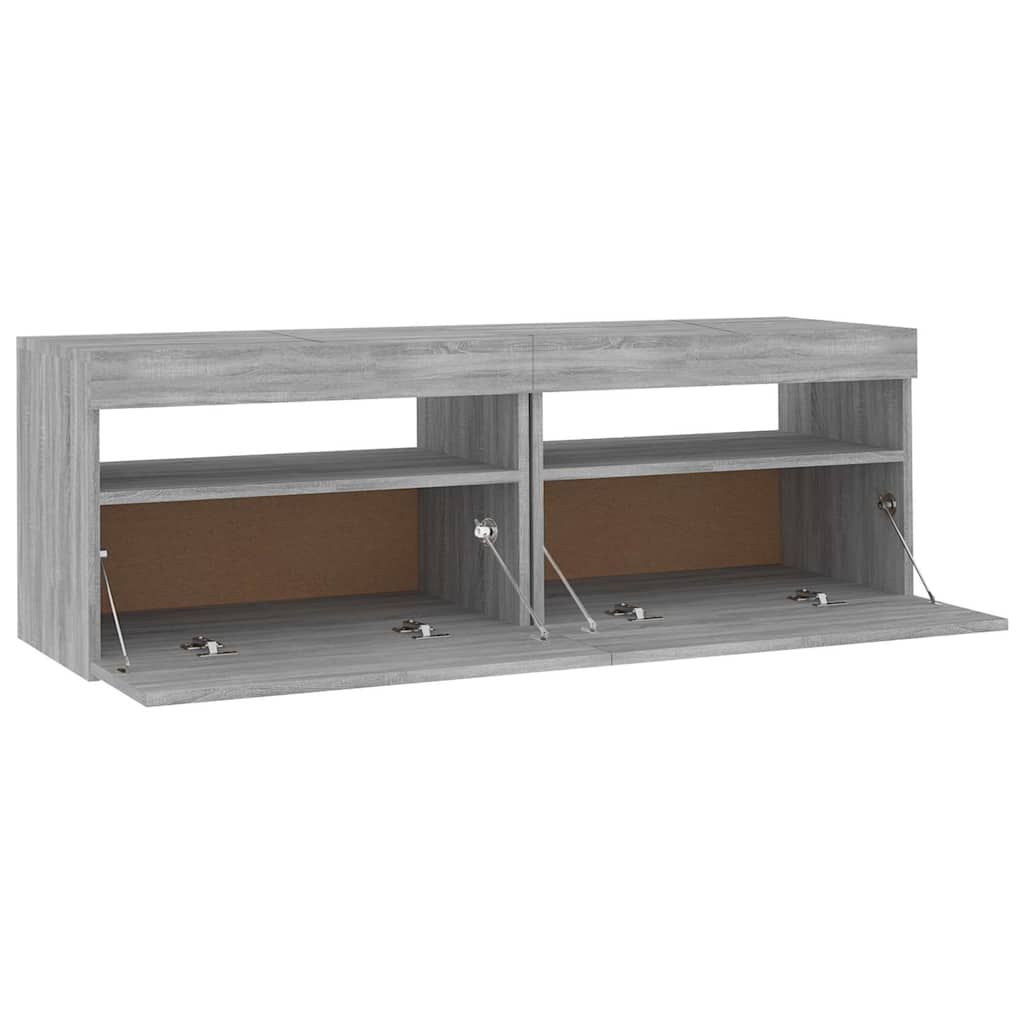 vidaXL Szafka pod TV z LED, szary dąb sonoma, 120x35x40 cm