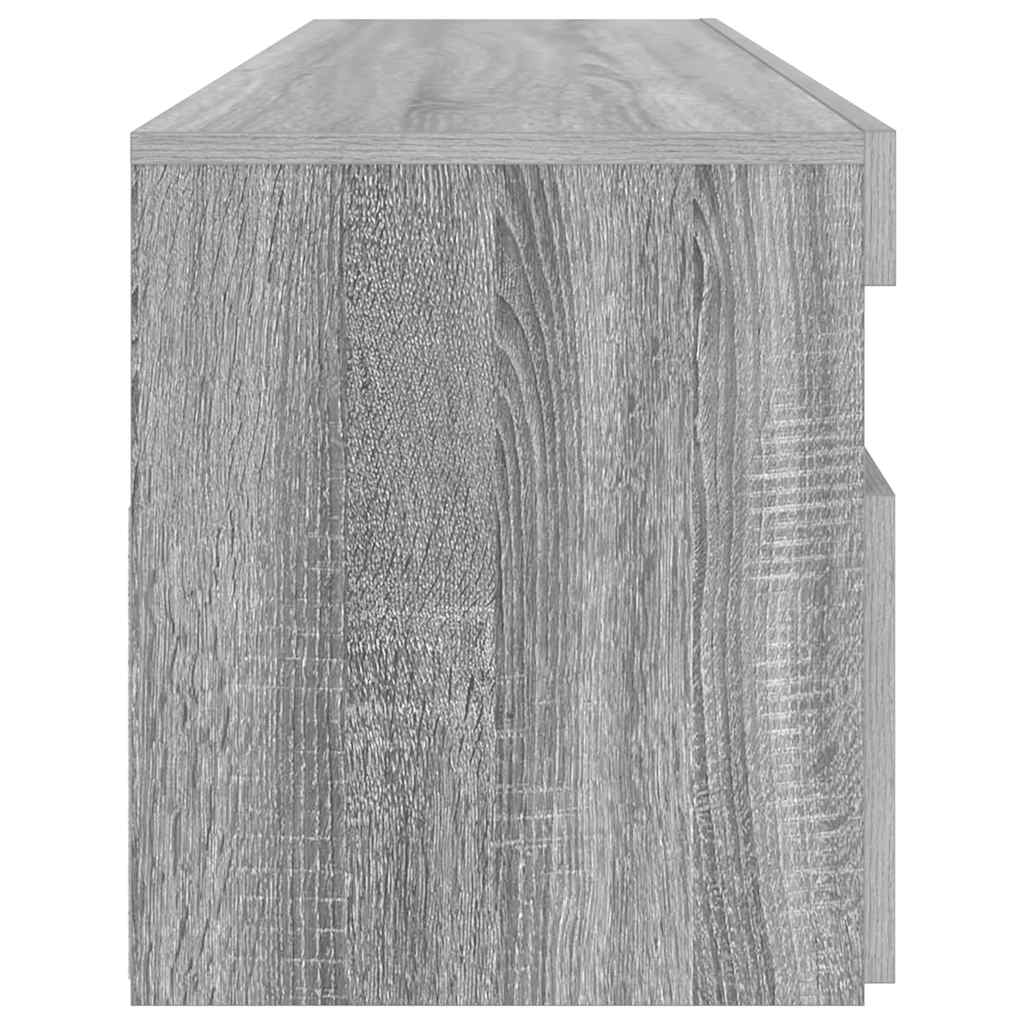 vidaXL Szafka pod TV z oświetleniem LED, szary dąb sonoma, 90x35x40 cm
