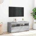 vidaXL Szafka pod TV z oświetleniem LED, szary dąb sonoma, 90x35x40 cm