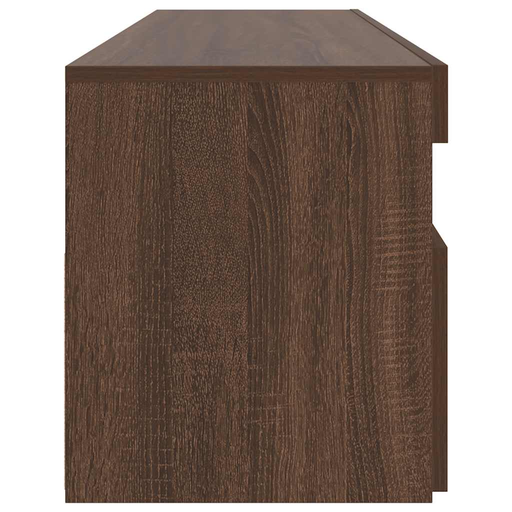 vidaXL Szafka pod TV z oświetleniem LED, brązowy dąb, 90x35x40 cm