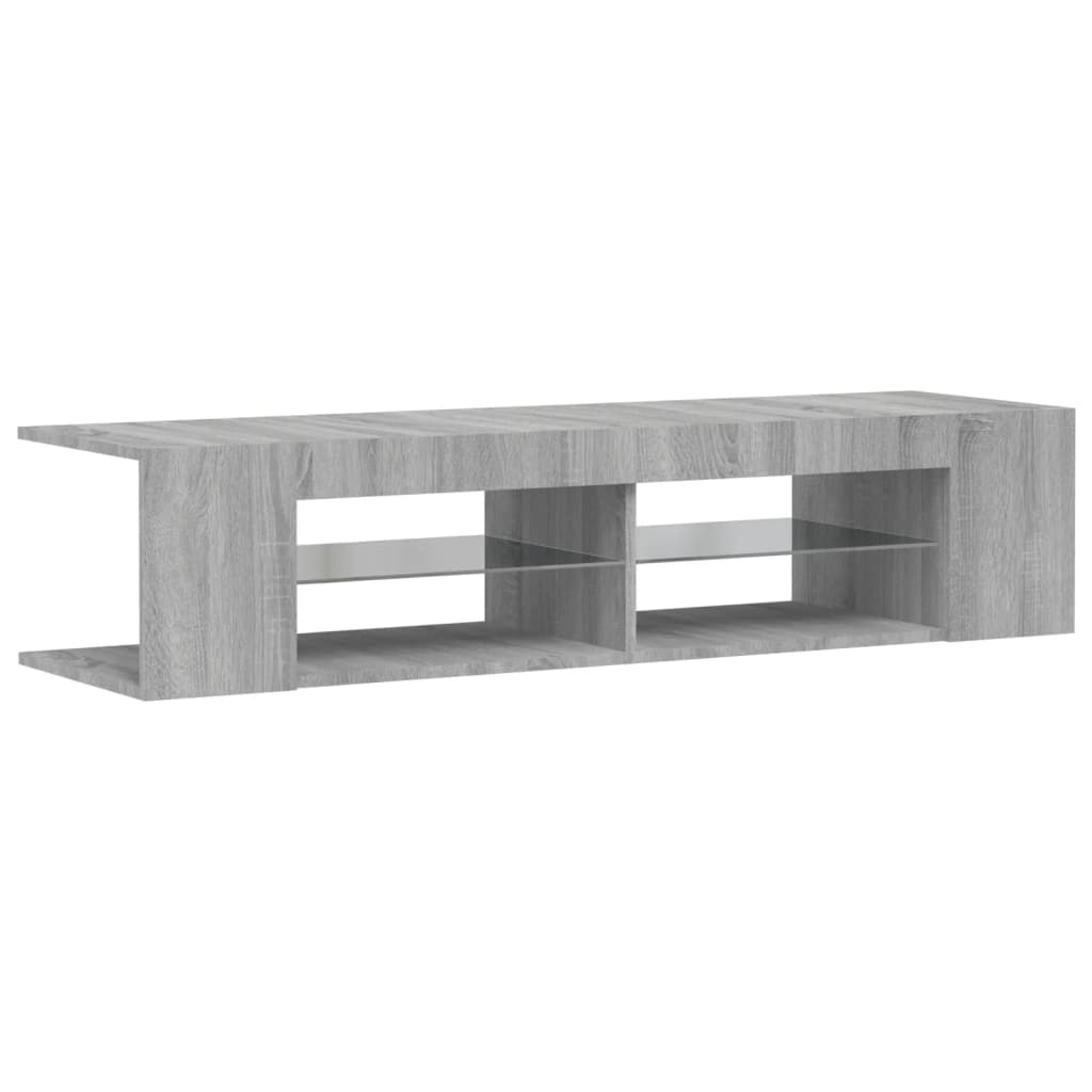 vidaXL Szafka TV z oświetleniem LED, szary dąb sonoma, 135x39x30 cm