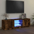 vidaXL Szafka pod TV z LED, przydymiony dąb, 120x30x36 cm