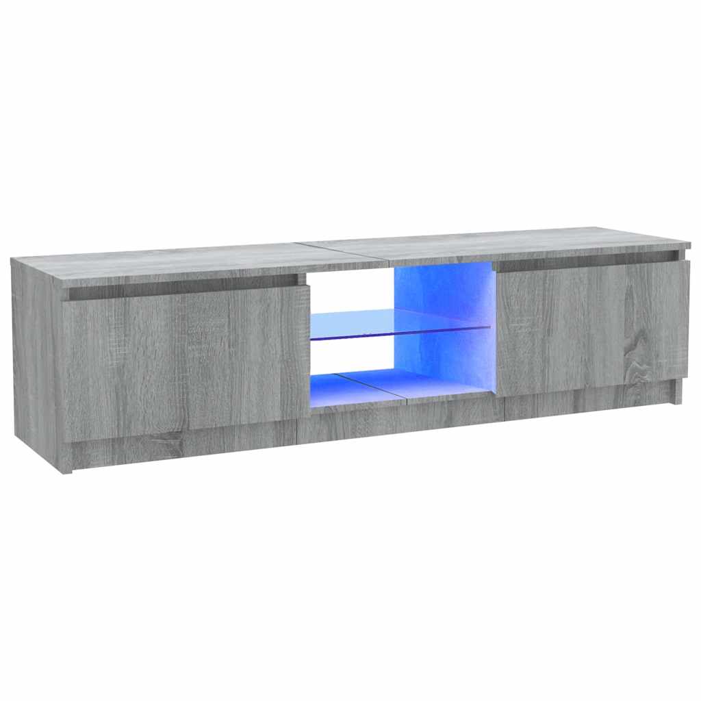 vidaXL Szafka pod TV z LED, szary dąb sonoma, 120x30x36 cm